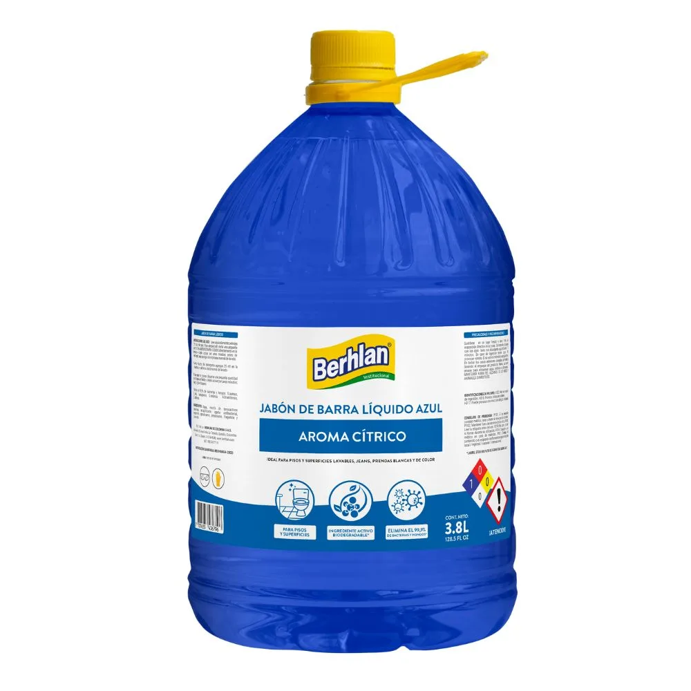 Jabón en barra liquido azul Berhlan x 3800ml